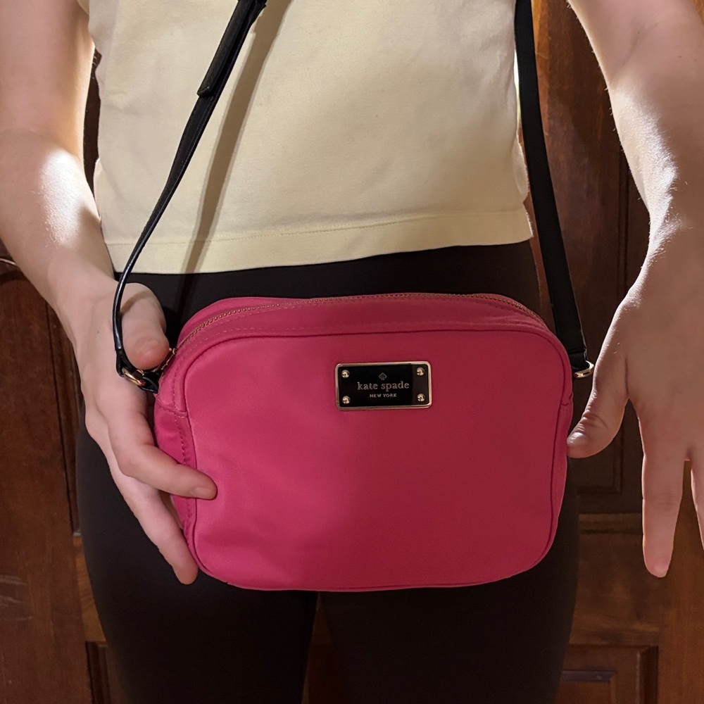 Kate Spade Pink and Black Crossbody Bag with Adjustable Strap - Picture 6 of 6